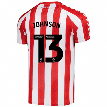 Kandiny Gyermek Zak Johnson #13 Piros Fehér Hazai Jersey 2024/25 Mez Póló Ing