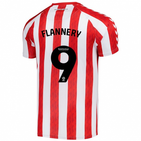 Kandiny Gyermek Keira Flannery #9 Piros Fehér Hazai Jersey 2024/25 Mez Póló Ing