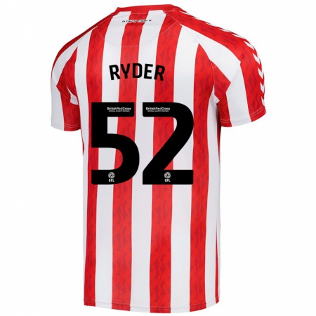 Kandiny Gyermek Joe Ryder #52 Piros Fehér Hazai Jersey 2024/25 Mez Póló Ing