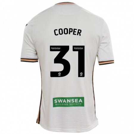 Kandiny Gyermek Oliver Cooper #31 Fehér Hazai Jersey 2024/25 Mez Póló Ing