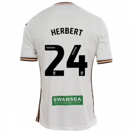 Kandiny Gyermek Chelsea Herbert #24 Fehér Hazai Jersey 2024/25 Mez Póló Ing