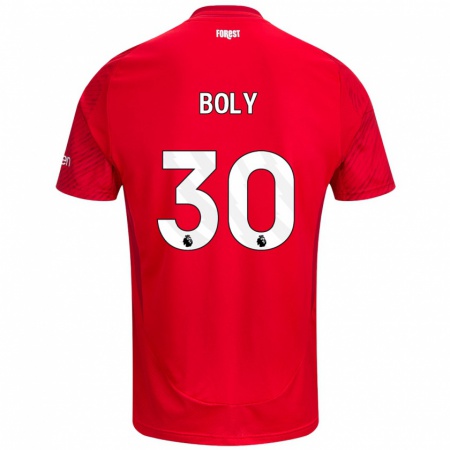 Kandiny Gyermek Willy Boly #30 Piros Fehér Hazai Jersey 2024/25 Mez Póló Ing