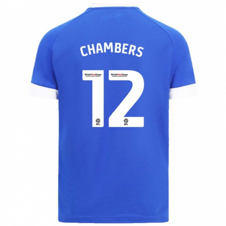 Kandiny Gyermek Calum Chambers #12 Égszínkék Hazai Jersey 2024/25 Mez Póló Ing