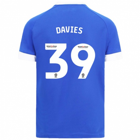 Kandiny Gyermek Isaak Davies #39 Égszínkék Hazai Jersey 2024/25 Mez Póló Ing