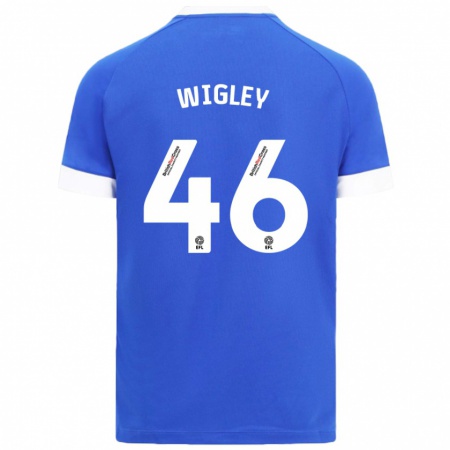 Kandiny Gyermek Morgan Wigley #46 Égszínkék Hazai Jersey 2024/25 Mez Póló Ing