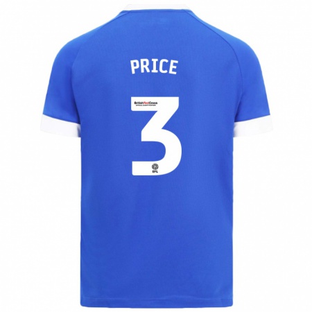 Kandiny Gyermek Ffion Price #3 Égszínkék Hazai Jersey 2024/25 Mez Póló Ing