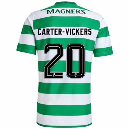 Kandiny Gyermek Cameron Carter-Vickers #20 Zöld Fehér Hazai Jersey 2024/25 Mez Póló Ing