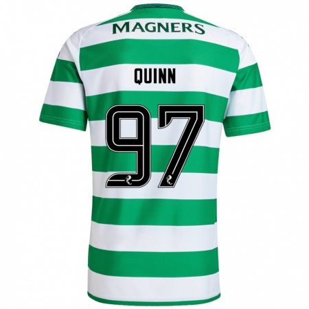 Kandiny Gyermek Ben Quinn #97 Zöld Fehér Hazai Jersey 2024/25 Mez Póló Ing