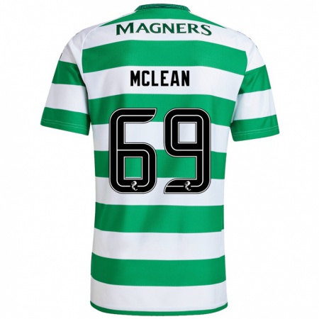 Kandiny Gyermek Kai Mclean #69 Zöld Fehér Hazai Jersey 2024/25 Mez Póló Ing