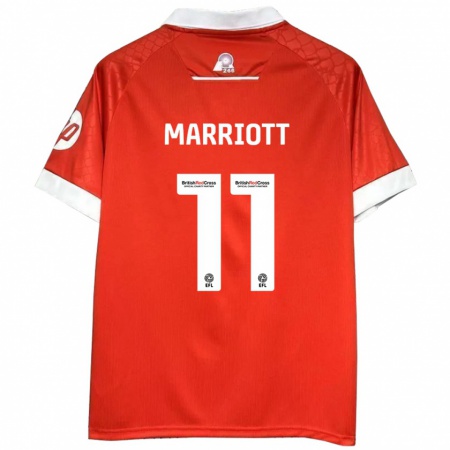 Kandiny Gyermek Jack Marriott #11 Piros Fehér Hazai Jersey 2024/25 Mez Póló Ing