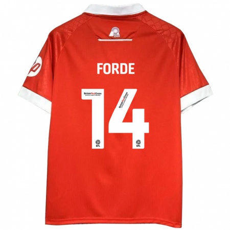 Kandiny Gyermek Anthony Forde #14 Piros Fehér Hazai Jersey 2024/25 Mez Póló Ing