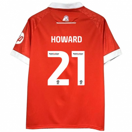 Kandiny Gyermek Mark Howard #21 Piros Fehér Hazai Jersey 2024/25 Mez Póló Ing