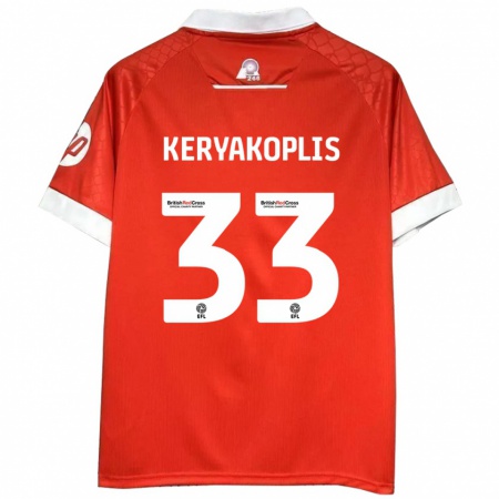 Kandiny Gyermek Hannah Keryakoplis #33 Piros Fehér Hazai Jersey 2024/25 Mez Póló Ing