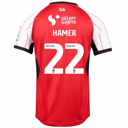 Kandiny Gyermek Tom Hamer #22 Fehér Hazai Jersey 2024/25 Mez Póló Ing