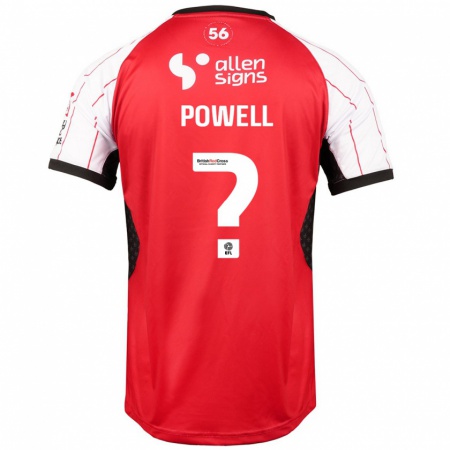 Kandiny Gyermek Darryl Powell #0 Fehér Hazai Jersey 2024/25 Mez Póló Ing