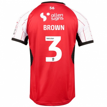 Kandiny Gyermek Jaden Brown #3 Fehér Hazai Jersey 2024/25 Mez Póló Ing