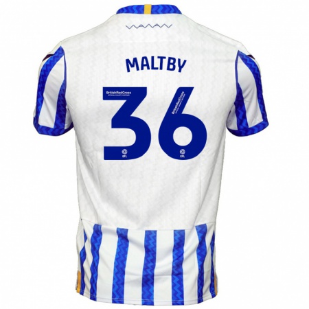 Kandiny Gyermek Mackenzie Maltby #36 Kék Fehér Hazai Jersey 2024/25 Mez Póló Ing