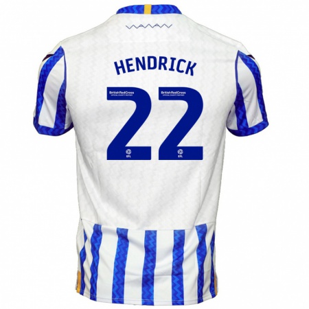 Kandiny Gyermek Jeff Hendrick #22 Kék Fehér Hazai Jersey 2024/25 Mez Póló Ing