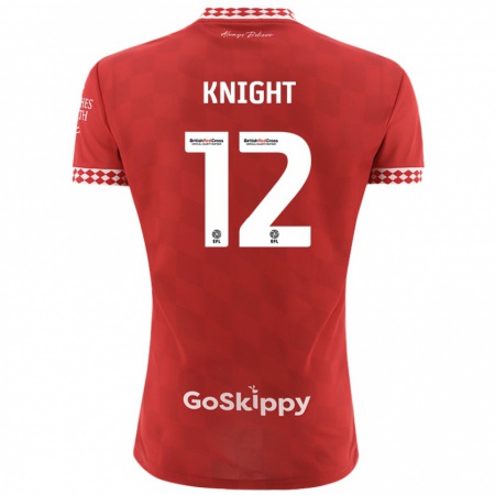 Kandiny Gyermek Jason Knight #12 Piros Hazai Jersey 2024/25 Mez Póló Ing