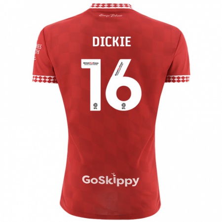 Kandiny Gyermek Rob Dickie #16 Piros Hazai Jersey 2024/25 Mez Póló Ing