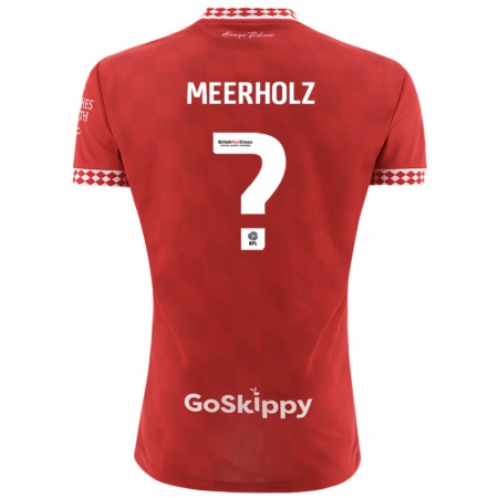 Kandiny Gyermek Jed Meerholz #0 Piros Hazai Jersey 2024/25 Mez Póló Ing