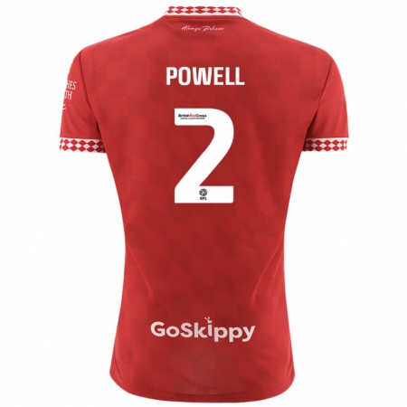 Kandiny Gyermek Ella Powell #2 Piros Hazai Jersey 2024/25 Mez Póló Ing