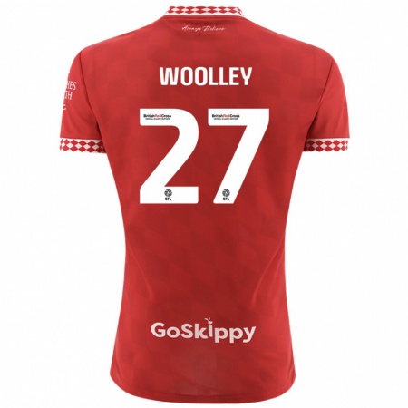 Kandiny Gyermek Jesse Woolley #27 Piros Hazai Jersey 2024/25 Mez Póló Ing