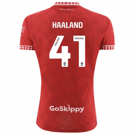 Kandiny Gyermek Benedicte Haaland #41 Piros Hazai Jersey 2024/25 Mez Póló Ing