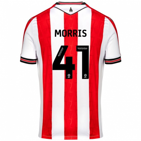 Kandiny Gyermek Scott Morris #41 Piros Fehér Hazai Jersey 2024/25 Mez Póló Ing