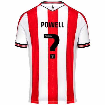 Kandiny Gyermek Owen Powell #0 Piros Fehér Hazai Jersey 2024/25 Mez Póló Ing