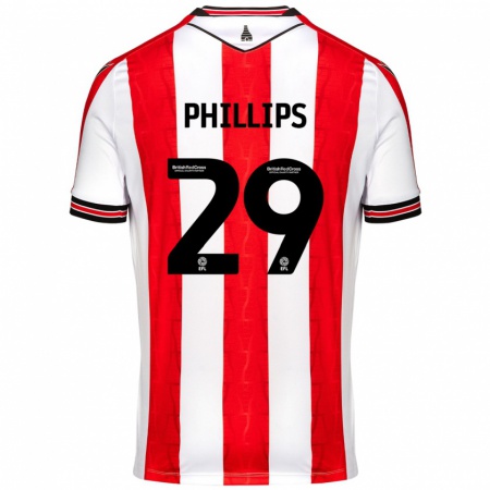 Kandiny Gyermek D'margio Wright-Phillips #29 Piros Fehér Hazai Jersey 2024/25 Mez Póló Ing