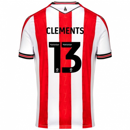 Kandiny Gyermek Daisy Clements #13 Piros Fehér Hazai Jersey 2024/25 Mez Póló Ing