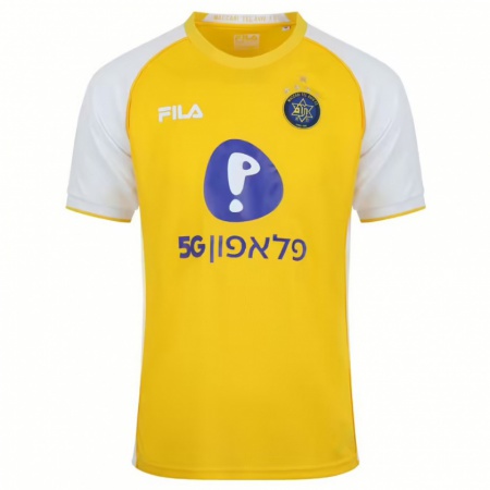 Kandiny Gyermek Ron Feldman #0 Sárga Fehér Hazai Jersey 2024/25 Mez Póló Ing