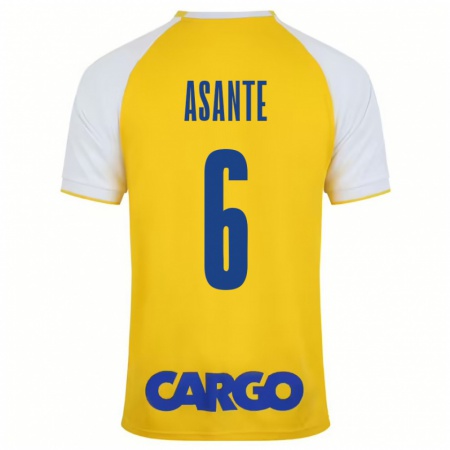 Kandiny Gyermek Tyrese Asante #6 Sárga Fehér Hazai Jersey 2024/25 Mez Póló Ing