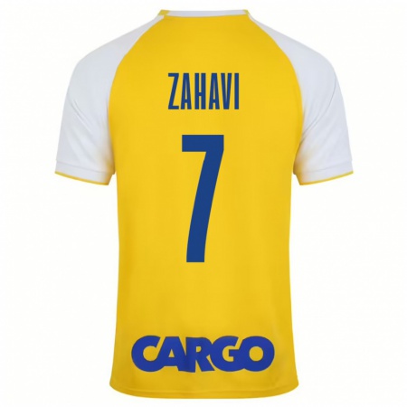 Kandiny Gyermek Eran Zahavi #7 Sárga Fehér Hazai Jersey 2024/25 Mez Póló Ing