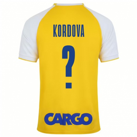 Kandiny Gyermek Adir Kordova #0 Sárga Fehér Hazai Jersey 2024/25 Mez Póló Ing