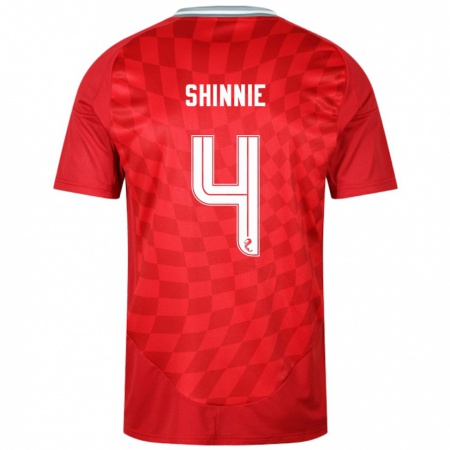 Kandiny Gyermek Graeme Shinnie #4 Piros Hazai Jersey 2024/25 Mez Póló Ing