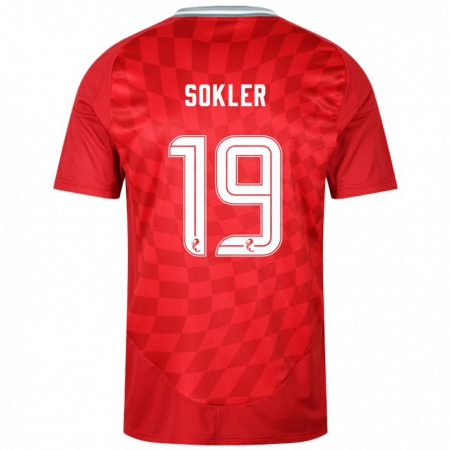 Kandiny Gyermek Ester Sokler #19 Piros Hazai Jersey 2024/25 Mez Póló Ing