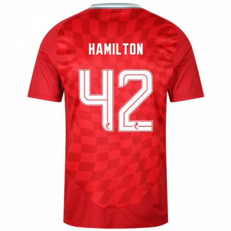 Kandiny Gyermek Brendan Hamilton #42 Piros Hazai Jersey 2024/25 Mez Póló Ing