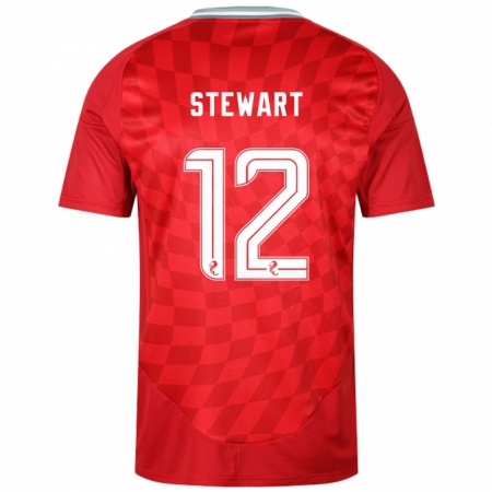 Kandiny Gyermek Hannah Stewart #12 Piros Hazai Jersey 2024/25 Mez Póló Ing