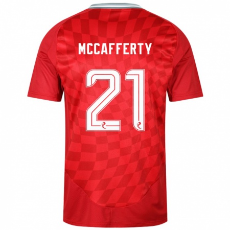 Kandiny Gyermek Eirinn Mccafferty #21 Piros Hazai Jersey 2024/25 Mez Póló Ing