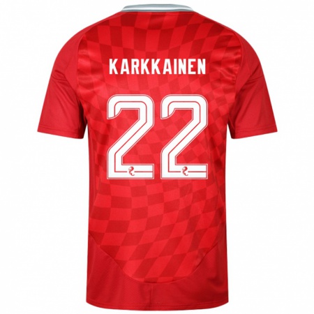 Kandiny Gyermek Elena Kärkkäinen #22 Piros Hazai Jersey 2024/25 Mez Póló Ing