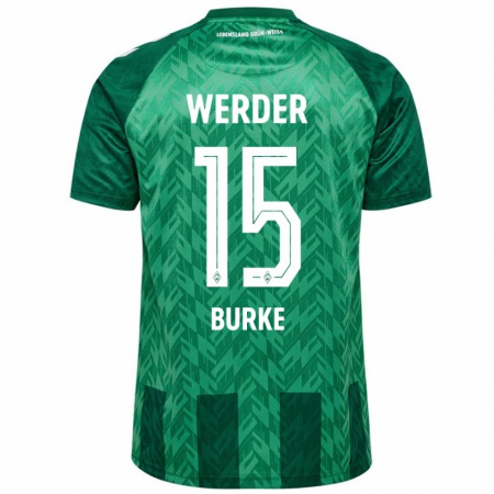 Kandiny Gyermek Oliver Burke #15 Zöld Hazai Jersey 2024/25 Mez Póló Ing