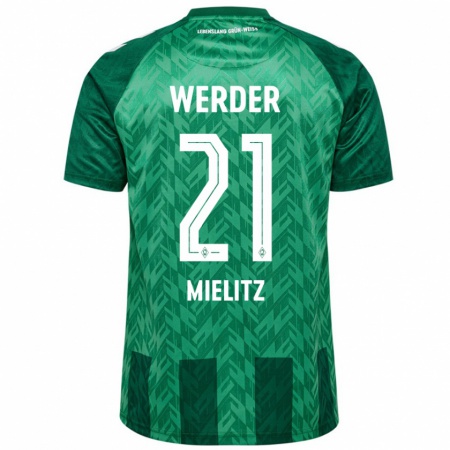 Kandiny Gyermek Sebastian Mielitz #21 Zöld Hazai Jersey 2024/25 Mez Póló Ing