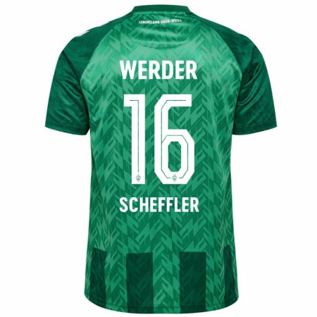 Kandiny Gyermek Ian Scheffler #16 Zöld Hazai Jersey 2024/25 Mez Póló Ing