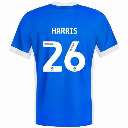 Kandiny Gyermek Luke Harris #26 Kék Fehér Hazai Jersey 2024/25 Mez Póló Ing