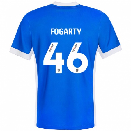 Kandiny Gyermek Tom Fogarty #46 Kék Fehér Hazai Jersey 2024/25 Mez Póló Ing