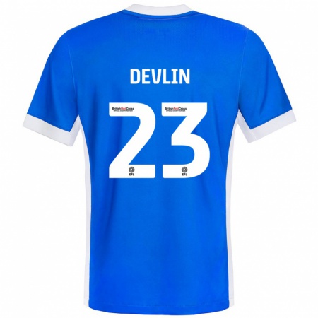 Kandiny Gyermek Charlie Devlin #23 Kék Fehér Hazai Jersey 2024/25 Mez Póló Ing