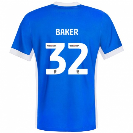 Kandiny Gyermek Ava Baker #32 Kék Fehér Hazai Jersey 2024/25 Mez Póló Ing