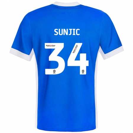 Kandiny Gyermek Ivan Sunjic #34 Kék Fehér Hazai Jersey 2024/25 Mez Póló Ing